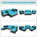 5 Pieces Patio Cushioned Rattan Furniture Set - Gallery View 18 of 71