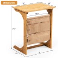 Bamboo Sofa Table End Table Bedside Table with Storage Bag - Gallery View 4 of 10