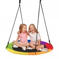 40 Inch Flying Saucer Tree Swing Outdoor Play Set with Adjustable Ropes Gift for Kids