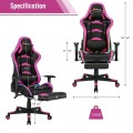 Massage LED Gaming Chair with Lumbar Support and Footrest
