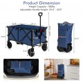 Outdoor Folding Wagon Cart with Adjustable Handle and Universal Wheels - Gallery View 29 of 45