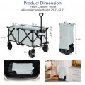 Outdoor Folding Wagon Cart with Adjustable Handle and Universal Wheels - Gallery View 19 of 45