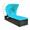 Outdoor Chaise Lounge Chair with Folding Canopy - Gallery View 16 of 24