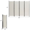 4-Panel Room Divider Folding Privacy Screen with Adjustable Foot Pads - Gallery View 26 of 34
