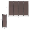 4-Panel Room Divider Folding Privacy Screen with Adjustable Foot Pads - Gallery View 15 of 34