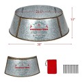 Galvanized Metal ChristmasTree Collar Skirt Ring Cover Decor - Gallery View 16 of 24