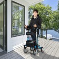 2-in-1 Multipurpose Rollator Walker with Large Seat - Gallery View 11 of 20