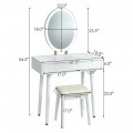 Touch Screen Vanity Makeup Table Stool Set with Lighted Mirror - Gallery View 28 of 36