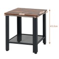 2-Tier Industrial End Table with Storage Shelf for Small Space - Gallery View 4 of 10