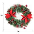 Pre-lit Snow Flocked Christmas Wreath with 50 LED Lights - Gallery View 4 of 12