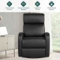 Leather Recliner Chair with 360° Swivel Glider and Padded Seat - Gallery View 26 of 36