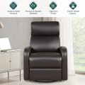 Leather Recliner Chair with 360° Swivel Glider and Padded Seat - Gallery View 14 of 36