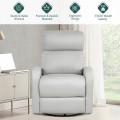 Leather Recliner Chair with 360° Swivel Glider and Padded Seat - Gallery View 2 of 36