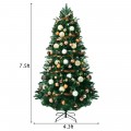 7.5 Feet Artificial Christmas Tree with Ornaments and Pre-Lit Lights - Gallery View 4 of 13