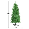 5/6/7 Feet PVC Hinged Pre-lit Artificial Fir Pencil Christmas Tree with 150 Lights - Gallery View 16 of 34