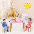 3 Piece Kids Wooden Activity Table and 2 Chairs Set - Gallery View 21 of 24
