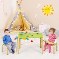 3 Piece Kids Wooden Activity Table and 2 Chairs Set - Gallery View 6 of 24