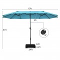 15 Feet Double-Sided Patio Umbrella with 12-Rib Structure - Gallery View 48 of 66