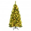 5/6/7 Feet Pre-lit Artificial Hinged Christmas Tree with LED Lights - Gallery View 18 of 30