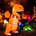 8 Feet Halloween Inflatables Pumpkin Head Dinosaur with LED Lights and 4 Stakes - Gallery View 6 of 11