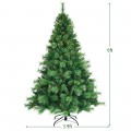 Pre-lit Hinged Christmas Tree with Glitter Tips and Pine Cones - Gallery View 4 of 36