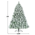 7 Feet Artificial Christmas Tree with Snowy Pine Needles - Gallery View 4 of 9