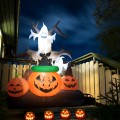 4 Feet Halloween Inflatable LED Pumpkin with Witch Hat - Gallery View 9 of 12