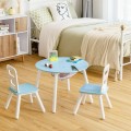 Wood Activity Kids Table and Chair Set with Center Mesh Storage - Gallery View 8 of 57