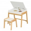 Kids Activity Table and Chair Set with Storage Space for Homeschooling - Gallery View 6 of 18
