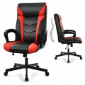 Swivel PU Leather Office Gaming Chair with Padded Armrest - Gallery View 21 of 36