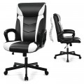 Swivel PU Leather Office Gaming Chair with Padded Armrest - Gallery View 9 of 36