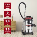 6 HP 9 Gallon Shop Vacuum Cleaner with Dry and Wet and Blowing Functions - Gallery View 5 of 11