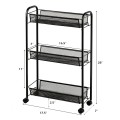 3-Tier Mesh Rolling Cart Mobile Organizer Stand Utility Cart Trolley - Gallery View 4 of 12