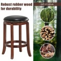 Bistro Leather Padded  Backless Swivel Bar stool - Gallery View 5 of 9