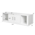 Wall Mounted Floating 2 Door Desk Hutch Storage Shelves - Gallery View 20 of 23