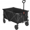 Outdoor Folding Wagon Cart with Adjustable Handle and Universal Wheels - Gallery View 10 of 45