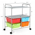 4 Drawers Shelves Rolling Storage Cart Rack