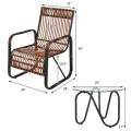 3 Pieces Patio Rattan Conversational Furniture Set - Gallery View 4 of 10
