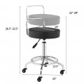 Swivel Height Adjustable Rolling Stool with Footrest and Cushioned Seat - Gallery View 1 of 12