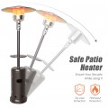 48,000 BTU Standing Outdoor Heater Propane LP Gas Steel with Table and Wheels - Gallery View 15 of 40