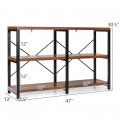 3 Tier 47 Inch Console Metal Frame Sofa Table