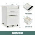 3-Drawer Mobile Convenient Filing Cabinet Stee with Lock - Gallery View 16 of 24