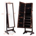 Jewelry Cabinet Stand Mirror Armoire with Large Storage Box - Gallery View 23 of 29