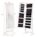 Jewelry Cabinet Stand Mirror Armoire with Large Storage Box - Gallery View 12 of 29
