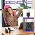 PU Leather Gaming Chair with USB Massage Lumbar Pillow and Footrest - Gallery View 14 of 44