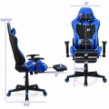 PU Leather Gaming Chair with USB Massage Lumbar Pillow and Footrest - Gallery View 4 of 44