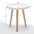 Round Side Sofa Coffee Table with Wooden Tray - Gallery View 4 of 11