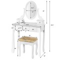 Vanity Make Up Table Set Dressing Table Set with 5 Drawers - Gallery View 7 of 24