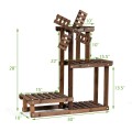 Wood Plant Stand 4 Tier Shelf Multiple Space-saving Rack - Gallery View 8 of 11