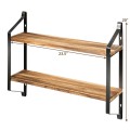 2-Tier Floating Rustic Storage Shelves for Living Room - Gallery View 4 of 12